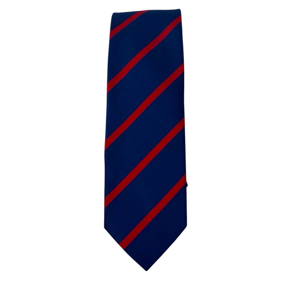 LUTHER PIKE SEATTLE Handmade Blue & Red Striped Tie - Picture 9 of 11